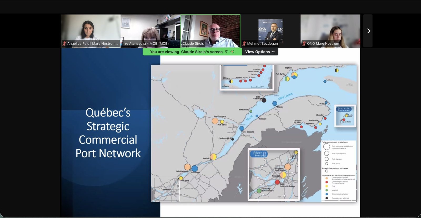 Case study presentation on Quebec's strategic commercial port network